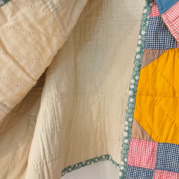 ❤️ HANDMADE PATCHWORK QUILTED CROPPED JACKET BOHEMIAN VINTAGE QUILT COTTAGECORE - Picture 7 of 11